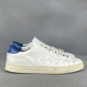 P448 Jack Perforated Sneakers Shoes Mens Size 45 White Blue Leather Lace Up